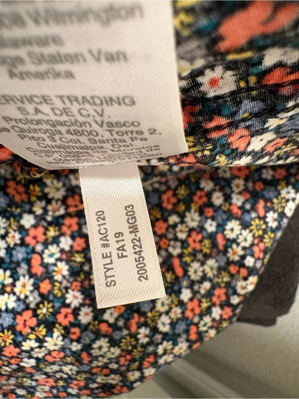 J. Crew Navy Floral Short Sleeve Button-Down Shirt with Red & White Accents